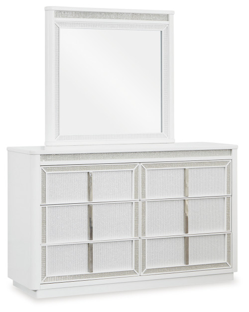 Chalanna - White - Dresser and Mirror (B822B1) by Ashley