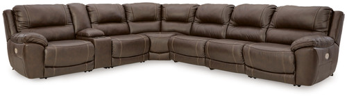 Dunleith - Chocolate - 7-Piece Power Reclining Sectional (U71604S9) by Ashley