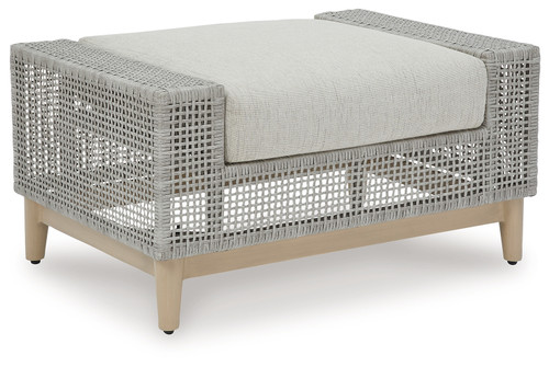 Seton Creek - Gray - Outdoor Ottoman with Cushion (P798-814) by Ashley