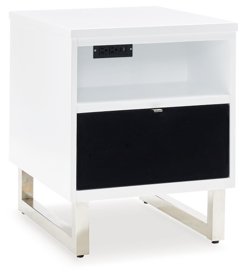 Gardoni - White/Black - Chairside End Table (T756-7) by Ashley