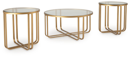 Milloton - Gold - Table (Set of 3) (T398-13) by Ashley