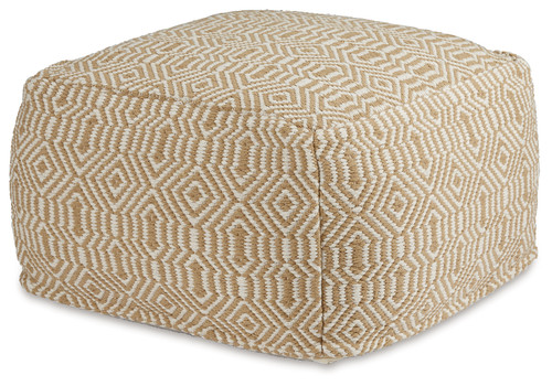 Adamont - Tan/Ivory - Pouf (A1001059) by Ashley