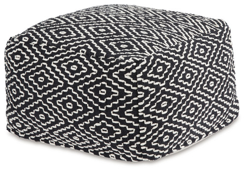 Jasett - Black/Ivory - Pouf (A1001058) by Ashley