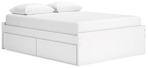 Onita - White - Queen Platform Bed with 2 Side Storage (EB9630B14) by Ashley