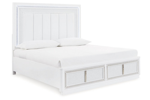 Chalanna - White - California King Upholstered Storage Bed (B822B5) by Ashley