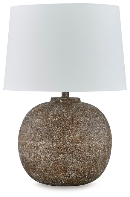 Neavesboro - Antique Brown/White - Table Lamp (L207484) by Ashley