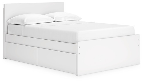 Onita - White - Full Panel Platform Bed with 2 Side Storage (EB9630B15) by Ashley
