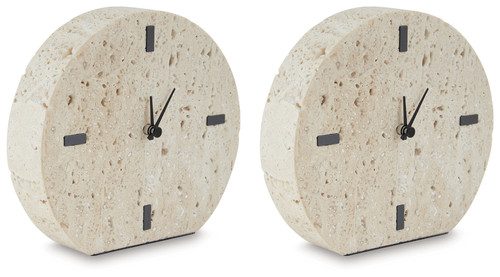 Donfordson - Beige - Table Clock (Set of 2) (A2000660) by Ashley