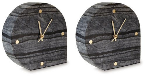 Janmour - Black - Table Clock (Set of 2) (A2000661) by Ashley
