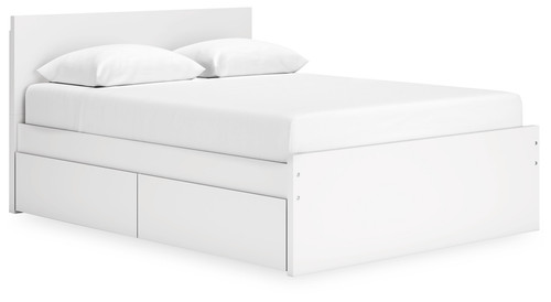Onita - White - Queen Panel Platform Bed with 2 Side Storage (EB9630B16) by Ashley