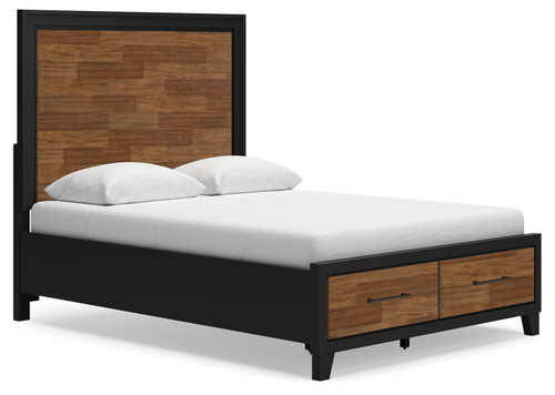 Kraeburn - Brown/Black - Queen Panel Storage Bed (B496B6) by Ashley