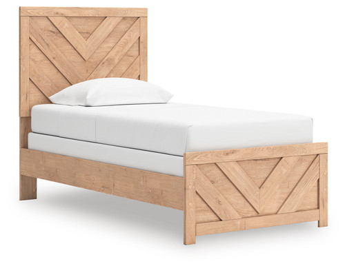 Sanginlane - Tan - Twin Panel Bed (B3787B2) by Ashley
