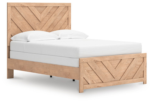 Sanginlane - Tan - Full Panel Bed (B3787B3) by Ashley