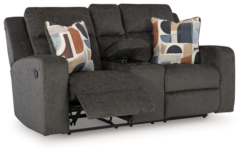 Kanlow - Dusk - Reclining Loveseat with Console (3860794) by Ashley