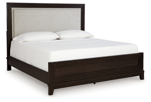 Neymorton - Dark Grayish Brown - Queen Upholstered Panel Bed (B618B2) by Ashley
