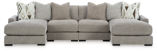 Aslan Court - Pebble - 4-Piece Sofa Pit Sectional (20305S5) by Ashley