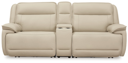 Double Deal - Almond - 3-Piece Power Reclining Loveseat Sectional with Console (U13001S4) by Ashley