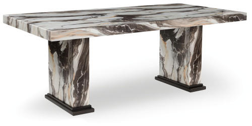 Jeshina - Dark Brown/Beige - Dining Table (PCD581D4) by Ashley