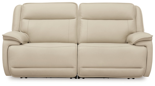 Double Deal - Almond - 2-Piece Power Reclining Loveseat Sectional (U13001S3) by Ashley
