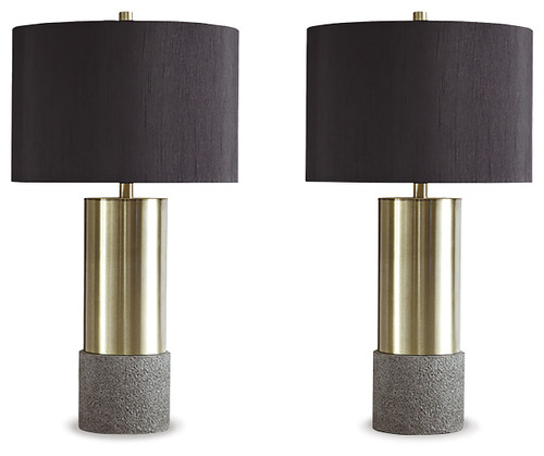 Jacek - Gray/Brass Finish - Table Lamp (Set of 2) (L243164) by Ashley