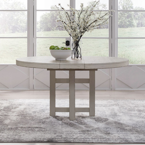 Backroads - Weathered White & Parchment - Pedestal Table Set (142-DR-PDS) by Liberty Furniture