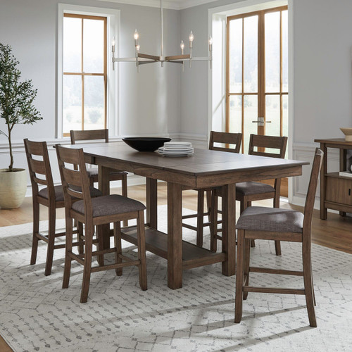 Brook Bay - Sandstone - Opt 7 Piece Gathering Trestle Table (182WT-CD-O7GTRS) by Liberty Furniture
