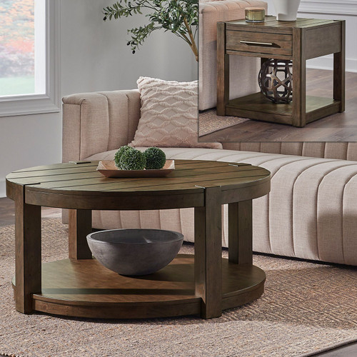 Broadmore - Cobblestone Brown - Opt 3 Piece Set (449-OT-O3PCS) by Liberty Furniture