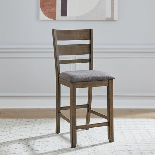 Brook Bay - Sandstone - Slat Back Uph Counter Chair (Set of 2) (182WT-B150124) by Liberty Furniture Brook Bay - Sandstone - Slat Back Uph Counter Chair (Set of 2) (182WT-B150124) by Liberty Furniture