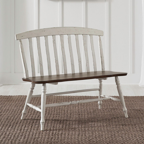 Al Fresco - Graphite & Whitestone - Slat Back Bench (741-C9000B) by Liberty Furniture
