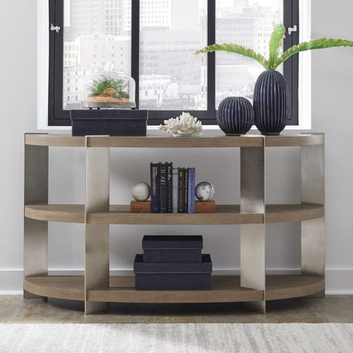 Harlow - Sandstone & Satin Nickel - Sofa Table (754-OT1030) by Liberty Furniture
