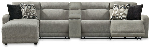 Colleyville - Stone - 5-Piece Power Reclining Sectional with Chaise (54405S20) by Ashley