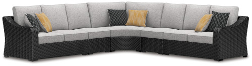 Beachcroft - Black/Light Gray - 5-Piece Outdoor Sectional (P792P6) by Ashley