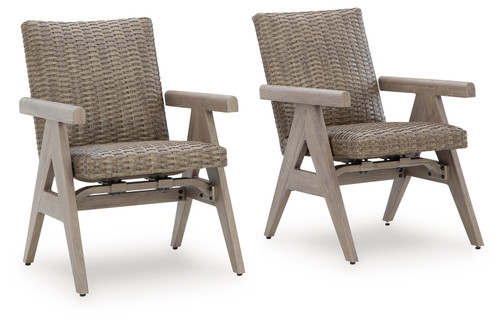Cliff Trails - Beige - Outdoor Rocking Arm Chair (Set of 2) (PCP690-602A) by Ashley