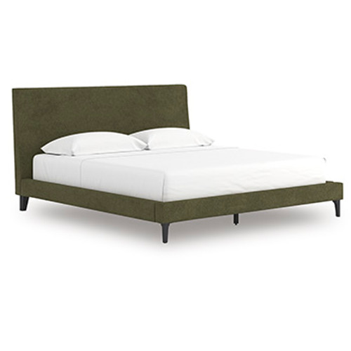 Chirason - Sage Green - King Upholstered Bed with Roll Slats (PCB3367-82) by Ashley