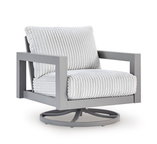 Hurley Park - Gray - Outdoor Swivel Chair with Cushion (PCP695-821) by Ashley