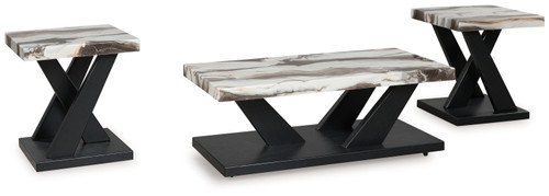 Cendill - Dark Brown/White/Black - Table (Set of 3) (T403-13) by Ashley