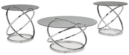 Hollynyx - Chrome Finish - Table (Set of 3) (T270-13) by Ashley
