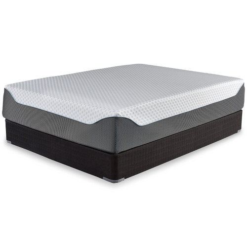 14 Inch Chime Elite - White/Blue - King Memory Foam Mattress in a Box (M71441) by Ashley