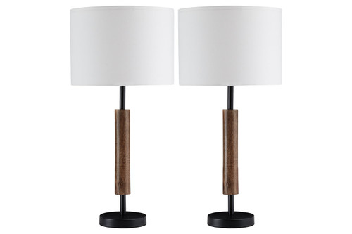 Maliny Black/Brown Table Lamp (Set of 2) (L328964) by Ashley