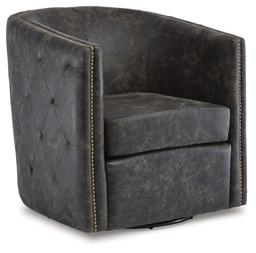 Brentlow - Distressed Black - Swivel Accent Chair (A3000202) by Ashley