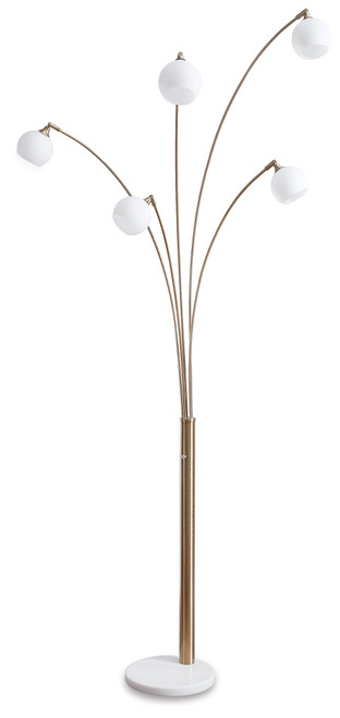 Taliya - Champagne/White - Arc Lamp (L725119) by Ashley