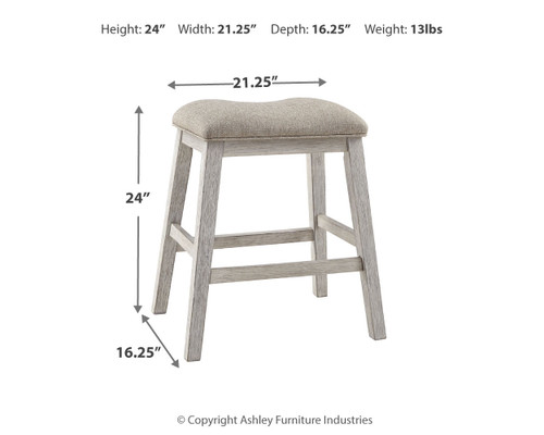 Skempton - White/Light Brown - Counter Height Bar Stool (Set of 2) (D394-024) by Ashley