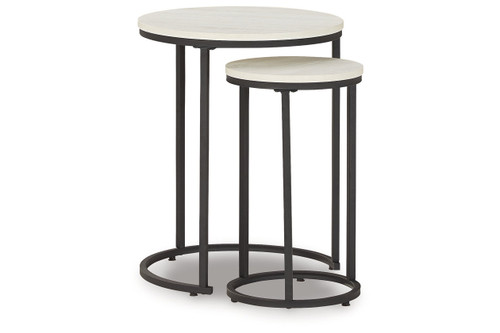Briarsboro White/Black Accent Table (Set of 2) (A4000225) by Ashley