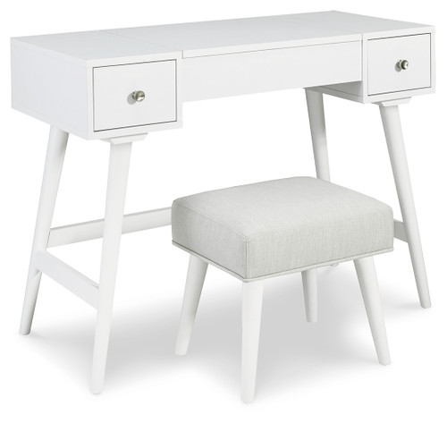 Thadamere - White - Vanity with Stool (B060-122) by Ashley