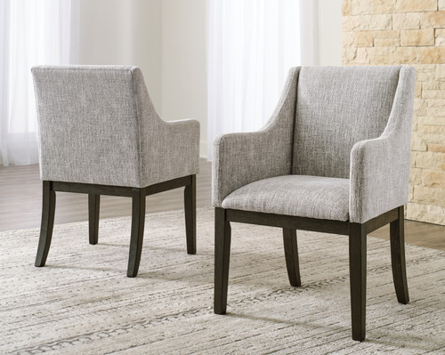 Burkhaus - Beige/Dark Brown - Dining Arm Chair (Set of 2) (D984-01A) by Ashley