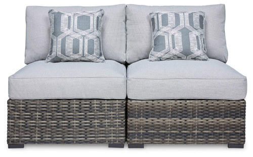 Harbor Court - Gray - Armless Chair with Cushion (Set of 2) (P459-846) by Ashley
