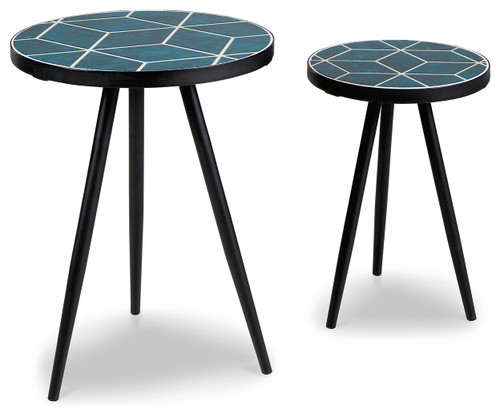 Clairbelle - Teal - Accent Table (Set of 2) (A4000523) by Ashley