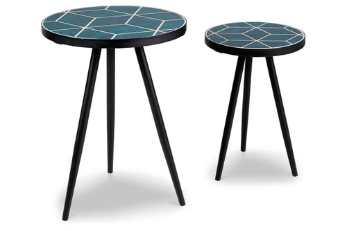 Clairbelle Teal Accent Table (Set of 2) (A4000523) by Ashley