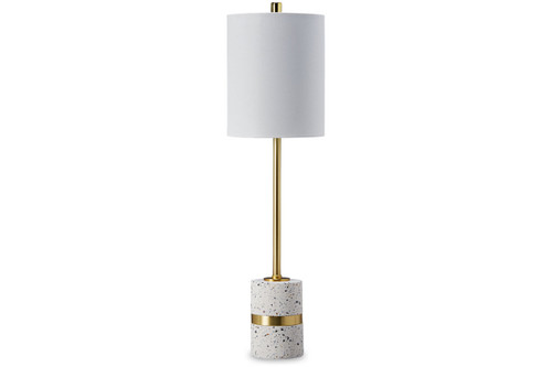 Maywick White/Brass Finish Table Lamp (L235674) by Ashley