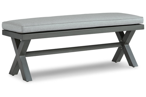 Elite Park Gray Outdoor Bench with Cushion (P518-600) by Ashley